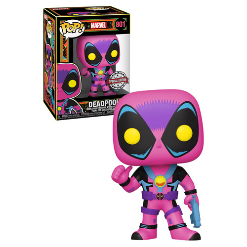Funko POP! Marvel #801 Deadpool (Black Light)  - New, Mint Condition