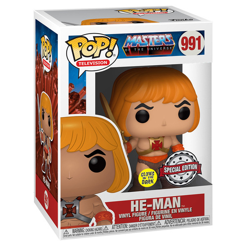 Funko POP! Masters Of The Universe #991 He-man (Glows In The Dark)  - New, Mint Condition