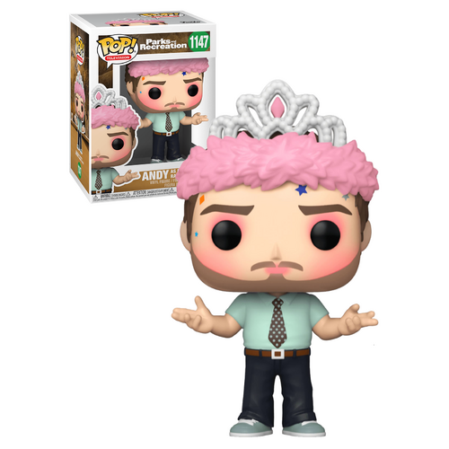 Funko POP! Television Parks & Recreation #1147 Andy As Princess Rainbow Sprinkles - New, Mint Condition