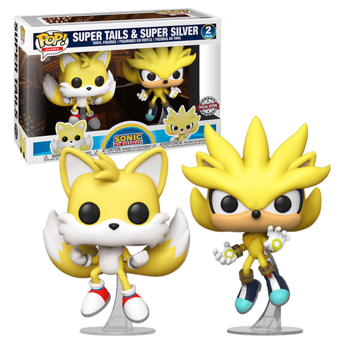 Funko POP! Sonic The Hedgehog Super Tails & Super Silver 2-Pack Limited Edition - New, Mint Condition