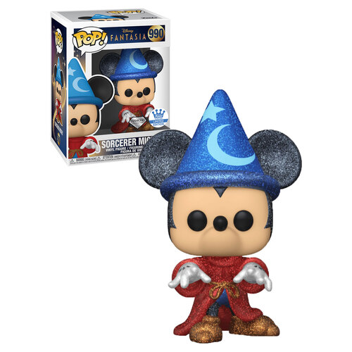 Funko POP! Disney #990 Sorceror Mickey (Diamond Collection Glitter) - Limited Funko Shop Exclusive - New, Mint Condition