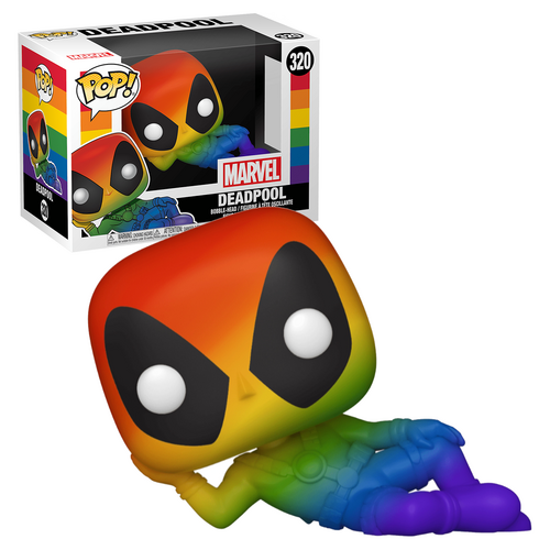 Funko POP! Marvel #320 Deadpool - Deadpool Reclining Rainbow Pride - New, Mint Condition