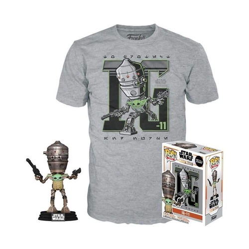 Funko POP! Tees #427 Star Wars The Mandalorian IG-11 With The Child (aka Baby Yoda) POP! & T-Shirt Set - Gamestop Exclusive - New, Sealed [Size: XL]