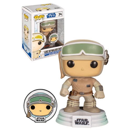 Funko POP! And Pin! Star Wars #34 Across The Galaxy - Luke Skywalker (Hoth) - New, Mint Condition