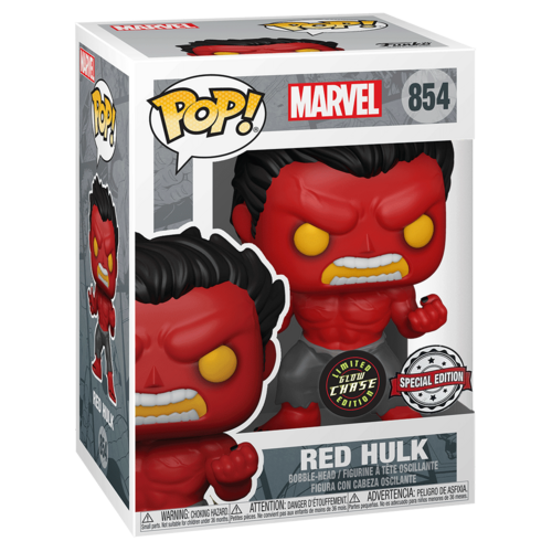Funko POP! Marvel 854 Red Hulk Limited Glow Chase
