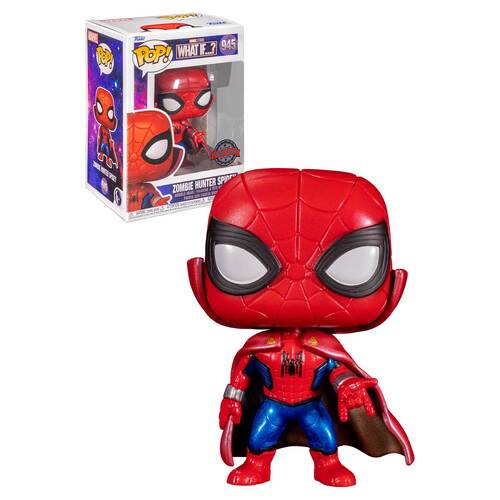 Funko POP! Marvel What If…? #246 Zombie Hunter Spidey (Metallic) - New, Mint Condition