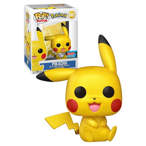 Funko POP! Games Pokemon #842 Pikachu Seated (Diamond Collection) - 2021 New York Comic Con (NYCC/FOF21) Limited Edition - New, Mint Condition