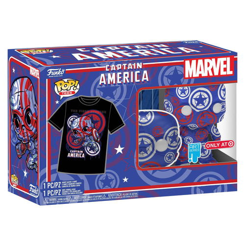 Funko POP! Marvel #36 Captain America (Artist Series) POP! & T-Shirt Set - Target Exclusive - New, Sealed [Size: XL]