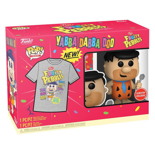 Funko POP! The Flintstones #146 Fred Flintstone (With Spoon POP! & T-Shirt Set - Gamestop Exclusive - New, Sealed [Size: Medium]