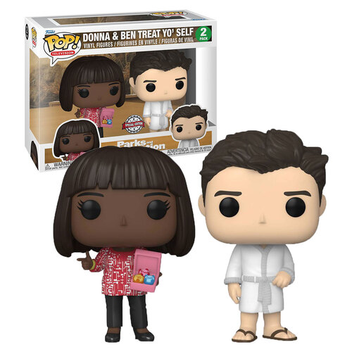 Funko POP! Television Parks And Recreation #61356 Donna & Ben Treat Yo' Self 2 Pack - New, Mint Condition
