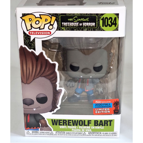 Funko POP! Television The Simpsons #1034 Werewolf Bart (2020 NYCC Comic-Con Exclusive) - New, With Minor Box Damage