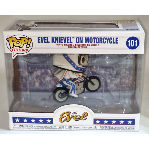 Funko POP! Rides Evel #101 Evel Knievel On Motorcycle - New, With Minor Box Damage