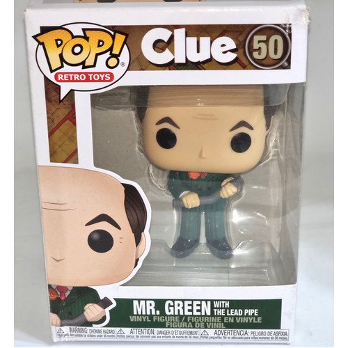 Funko POP! Retro Toys Clue #50 Mr Green (With The Lead Pipe) - New, With Minor Box Damage