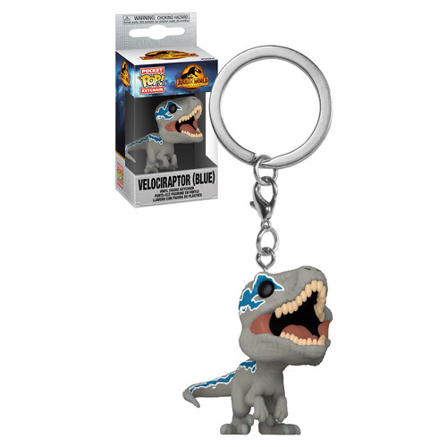 Funko Pocket POP! Keychain Movies Jurassic World: Dominion #55299 Velociraptor (Blue) - New, Mint Condition
