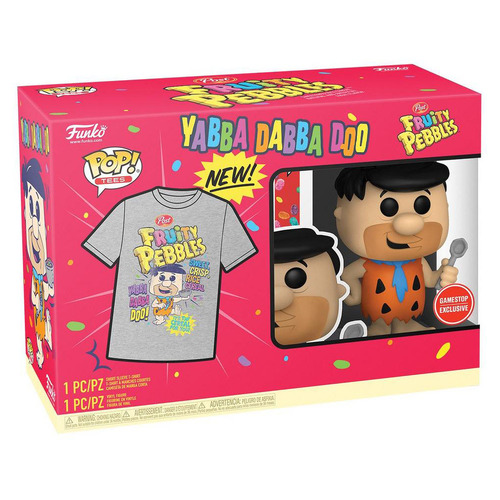Funko POP! The Flintstones #146 Fred Flintstone (With Spoon POP! & T-Shirt Set - Gamestop Exclusive - New, Sealed [Size: Large]