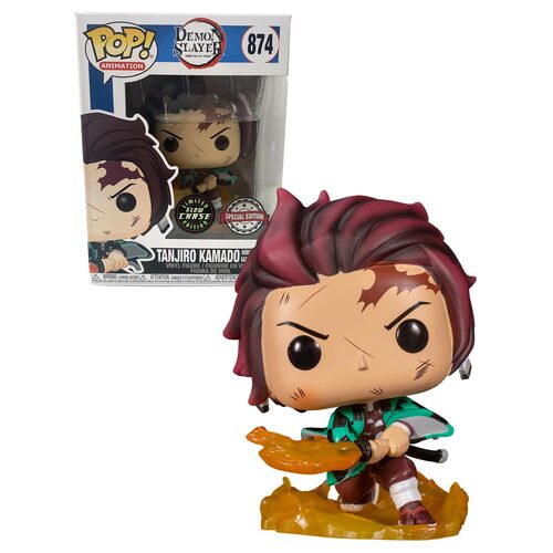 Funko POP! Animation Demon Slayer #874 Tanjiro Kamado (Hinokami Kagura Dance) - Limited Glow Chase Edition - New, Mint Condition
