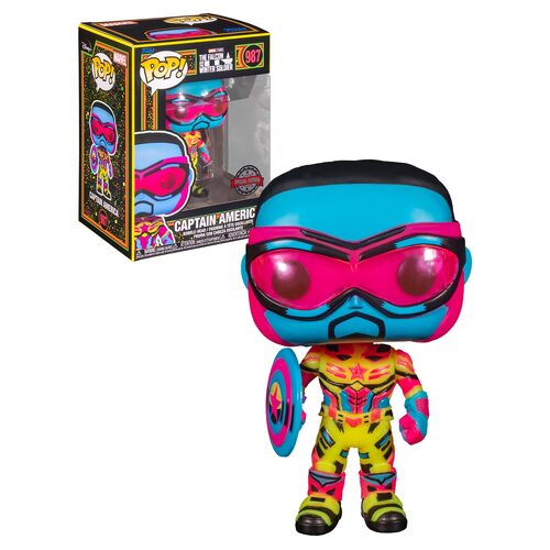 Funko POP! Marvel The Falcon And The Winter Soldier #987 Captain America (Black Light) - New, Mint Condition