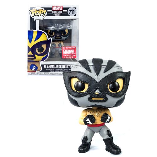 Funko POP! Marvel Lucha Libre #711 El Animal Indestructible (Metallic) - Limited Marvel Collector Corps Exclusive - New, Mint Condition