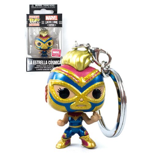 Funko Pocket POP! Keychain Marvel #56575 Lucha Libre - Las Estrella Cosmica - Marvel Collector Corps - New, Mint Condition