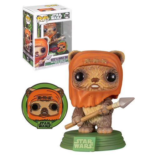 Funko POP! Star Wars Across The Galaxy #290 Wicket W Warrick (Endor) (POP! With Pin) - New, Mint Condition