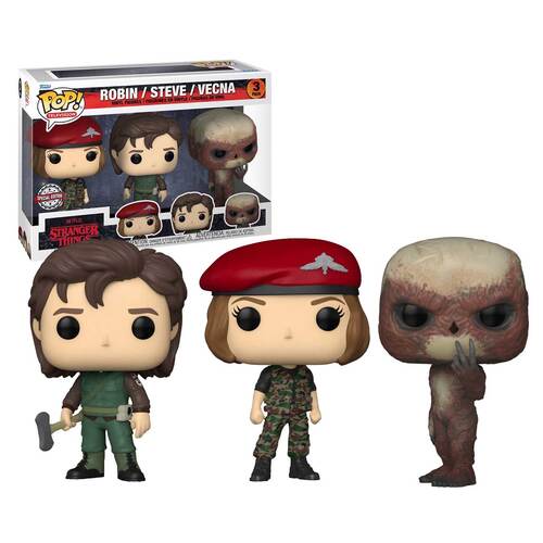 Funko POP! Television Netflix Stranger Things POP! 3 Pack Robin, Steve & Vecna - New, Mint Condition