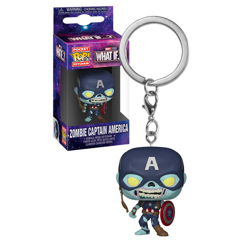 Funko Pocket POP! Keychain Marvel What If? #57399 Zombie Captain America - New, Mint Condition