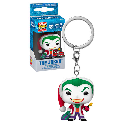 Funko Pocket POP! Keychain DC Super Heroes #66595 The Joker (Holiday - Santa) - New, Mint Condition