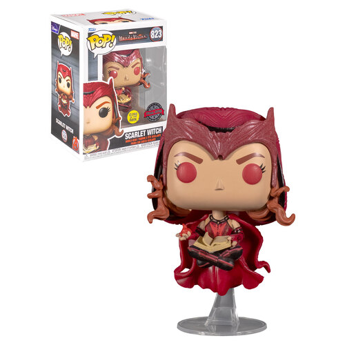 Funko POP! Marvel Wandavision #823 Scarlet Witch With Darkhold Book (Glows In The Dark) - New, Mint Condition
