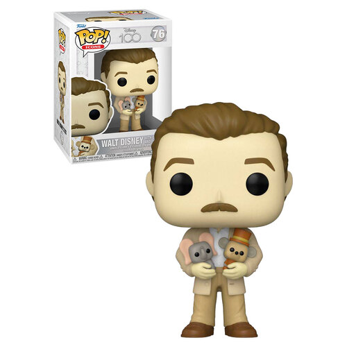 Funko POP!  Disney 100th Anniversary #76 Walt With Dumbo & Timothy - New, Mint Condition
