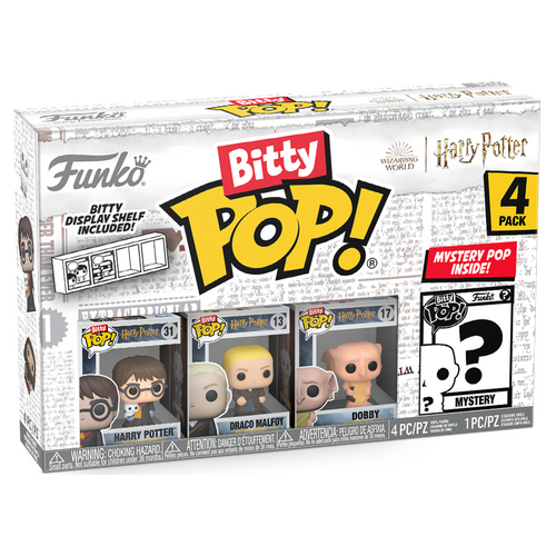 Funko Bitty POP! Harry Potter #71315 Harry, Draco & Dobby 4-Pack - New, Mint Condition