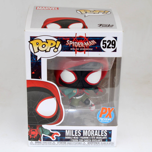 Funko POP! Marvel Spider-Man Into The Spider-Verse #529 Mile Morales - Limited PX Previews Exclusive - New, With Minor Box Damage