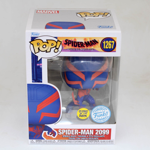 Funko POP! Marvel Spider-Man Across The Spider-Verse #1267 Spider-Man 2099 (Glows In The Dark) - New, With Minor Box Damage