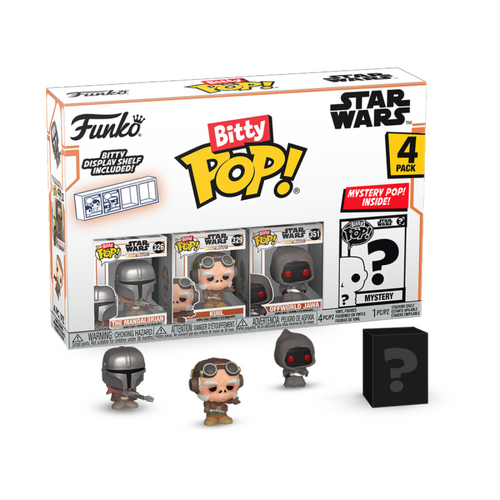 Funko Bitty POP! Star Wars The Mandalorian Din Djarin 4-Pack - New, Mint Condition