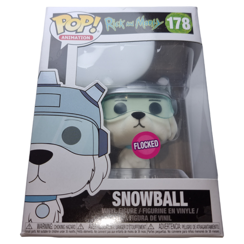 Funko POP! Animation Rick And Morty #178 Snowball (Flocked) - 2017 Stan Lee's LA Comic Con Exclusive - New, But Imperfect