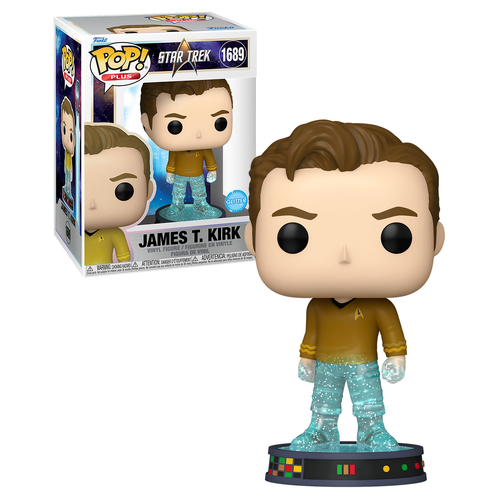 Funko POP! Plus Star Trek #1689 James T. Kirk (Transporter - Glitter) - New, Mint Condition