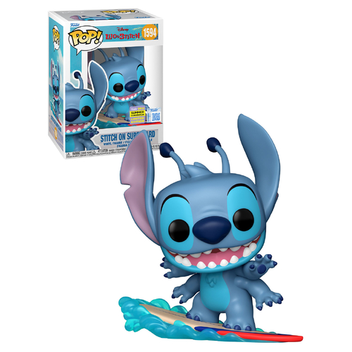 Funko POP! Disney Lilo & Stitch #1594 Stitch On Surfboard - 2025 San Diego Comic Con (SDCC) Limited Edition - New, Mint Condition