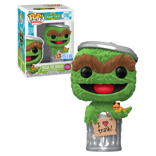 Funko POP! Television Sesame Street #1793 Oscar The Grouch (Flocked) - New, Mint Condition