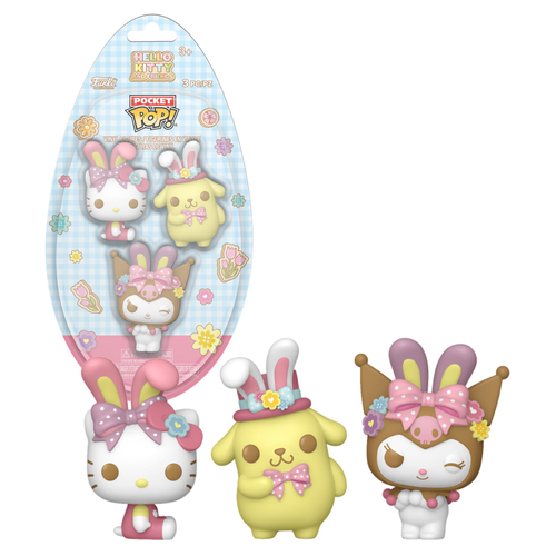 Funko Pocket POP! Three Pack Hello Kitty & Friends Hello Kitty, Cinnamoroll & Kuromi Easter - New, Mint Condition