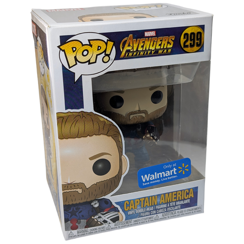 Funko POP! Marvel Avengers Infinity War #299 Captain America Battle Pose - Walmart Exclusive - New, Non-Mint Condition