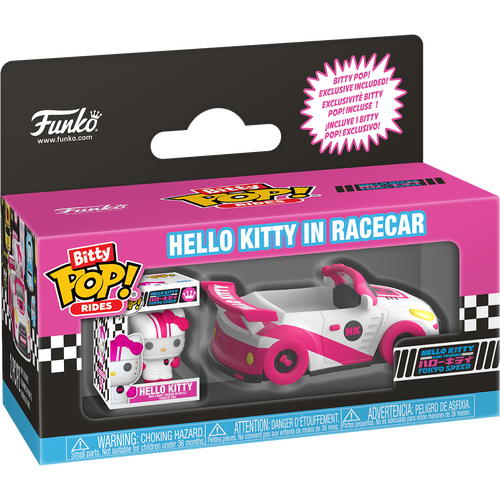 Funko Bitty POP! Rides Sanrio Hello Kitty And Friends Tokyo Speed Hello Kitty In Racecar - New, Mint Condition