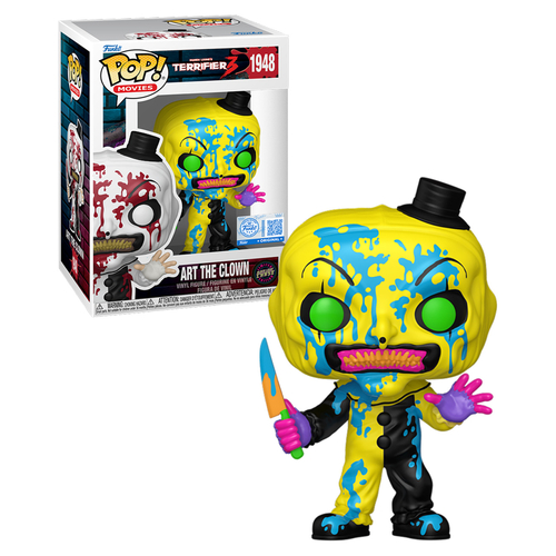Funko POP! Movies Terrifier 3 #1948 Art The Clown (With Knife, Bloody) - Limited Chase Exclusive (Blacklight) - New, Mint Condition