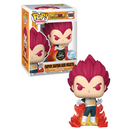Funko POP! Animation Dragonball Super Broly #1868 Super Saiyan God Vegeta With Aura - Limited Chase Edition (Glow) - New, Mint Condition