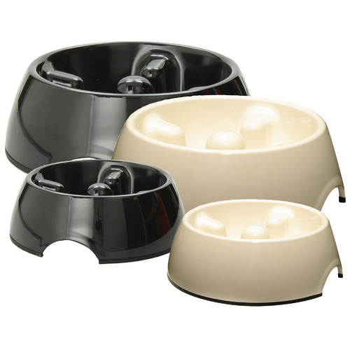 DogIt Go Slow Anti-Gulping Dish for Dogs and Puppies [Colour: Black][Volume: 300ml]