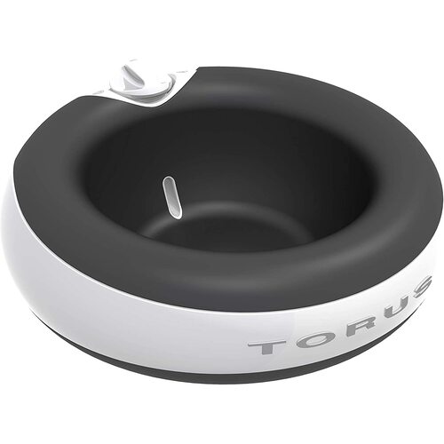 Torus 2 Litre Filtered Pet Water Bowl by Heyrex, Charcoal Grey