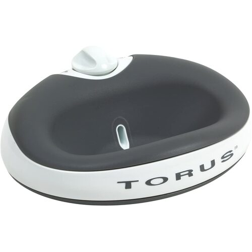 Torus 1 Litre Filtered Pet Water Bowl by Heyrex, Charcoal/Grey