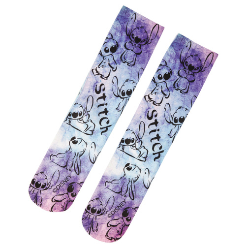 Disney Lilo And Stitch Tie-Dye Style Crew Socks - One Size Fits Most - New
