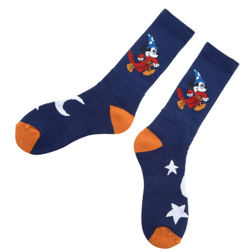 Disney Mickey Mouse Sorceror's Apprentice Crew Socks - One Size Fits Most - New