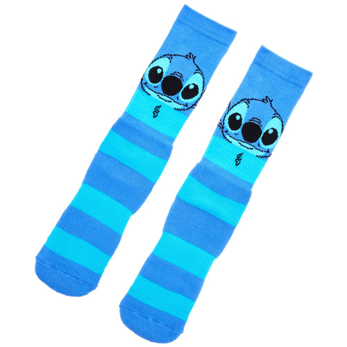 Disney Lilo And Stitch Striped Crew Socks - One Size Fits Most - New