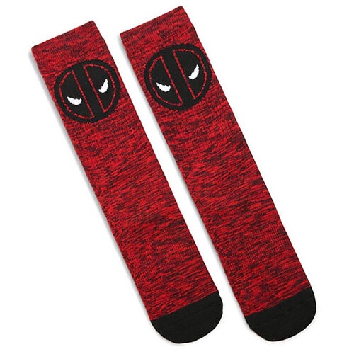 Bioworld Marvel Deadpool Embroidered Crew Socks - Shoe Size 8-12 - New