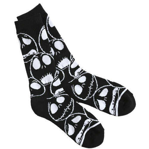 Disney The Nightmare Before Christmas Jack Face Crew Socks - Mens Shoe Size 8-12 - New
